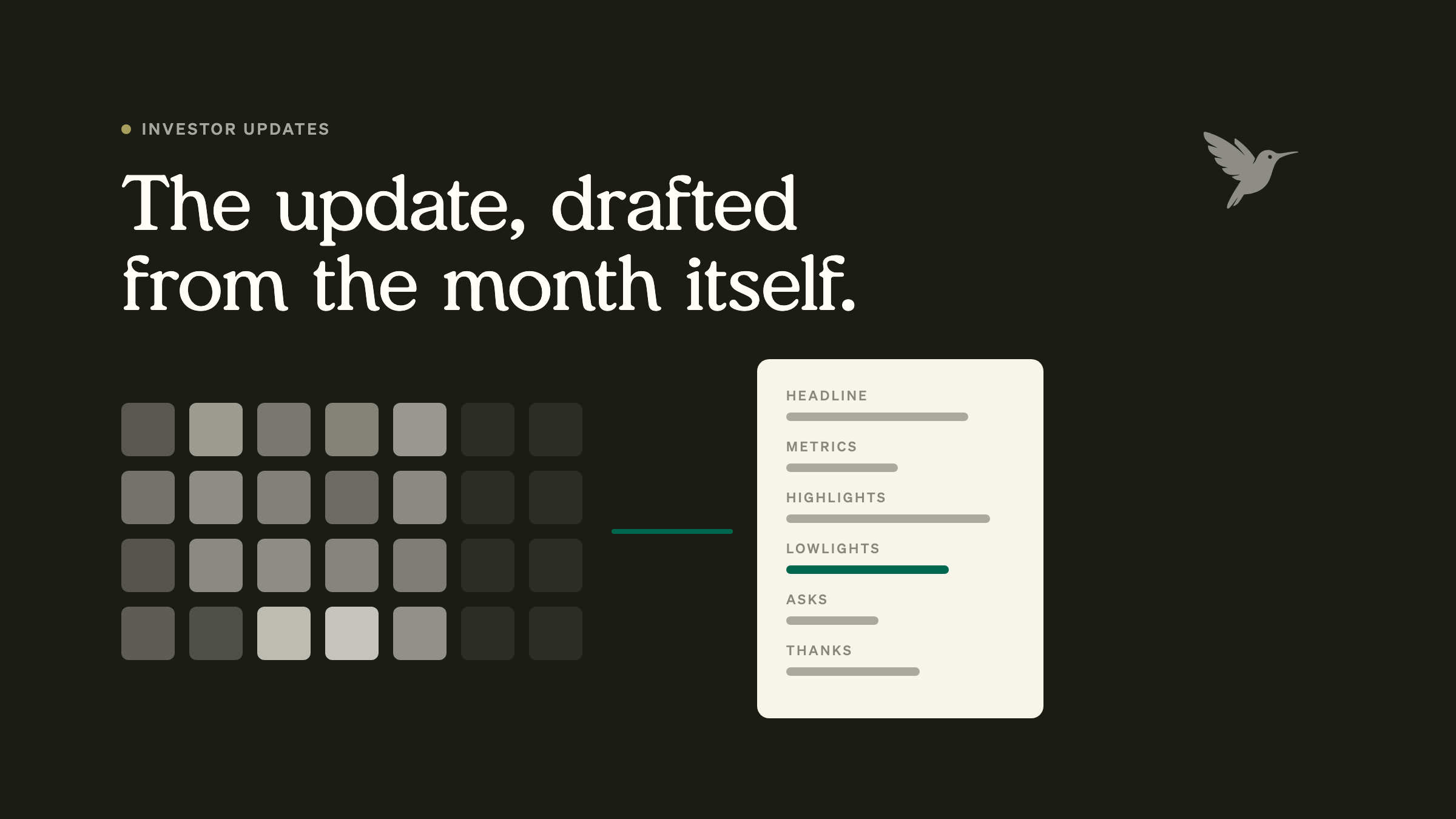 How to write investor updates with AI, from the week that actually happened
