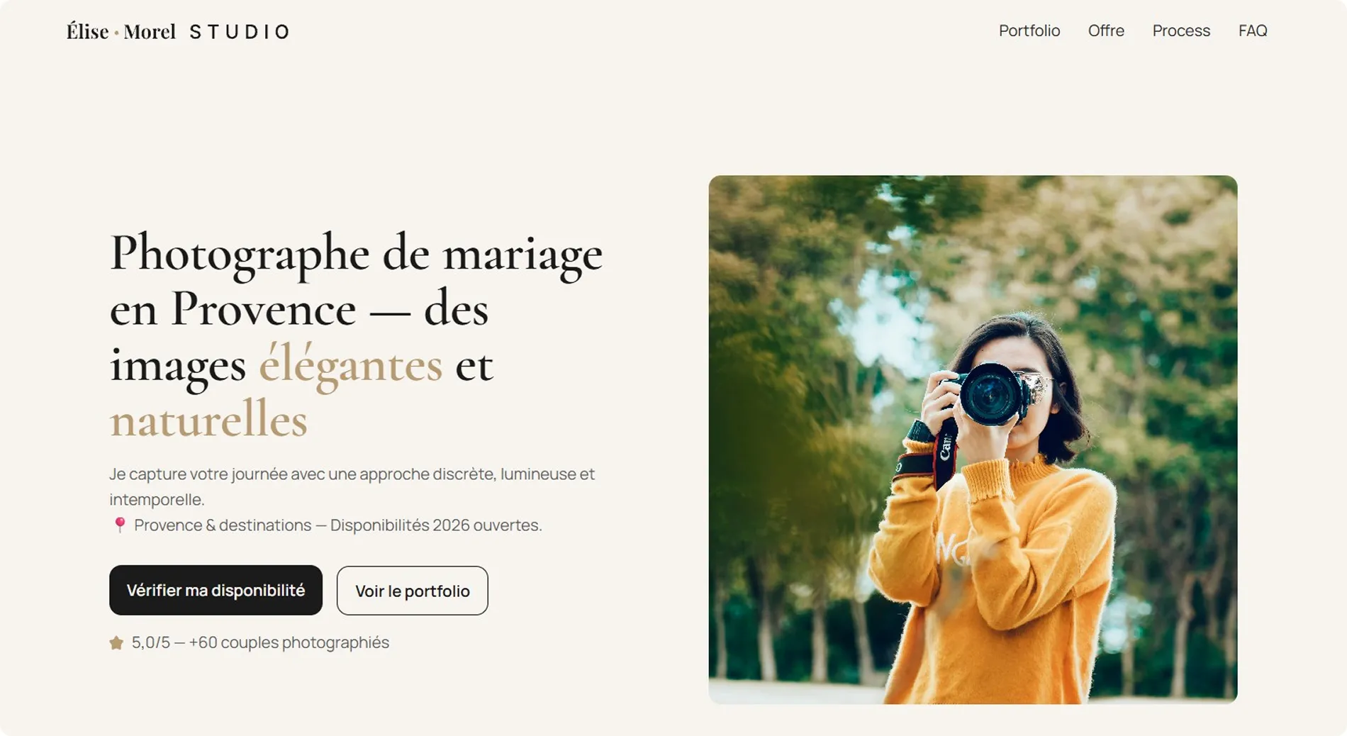 Image d'un exemple de création de site