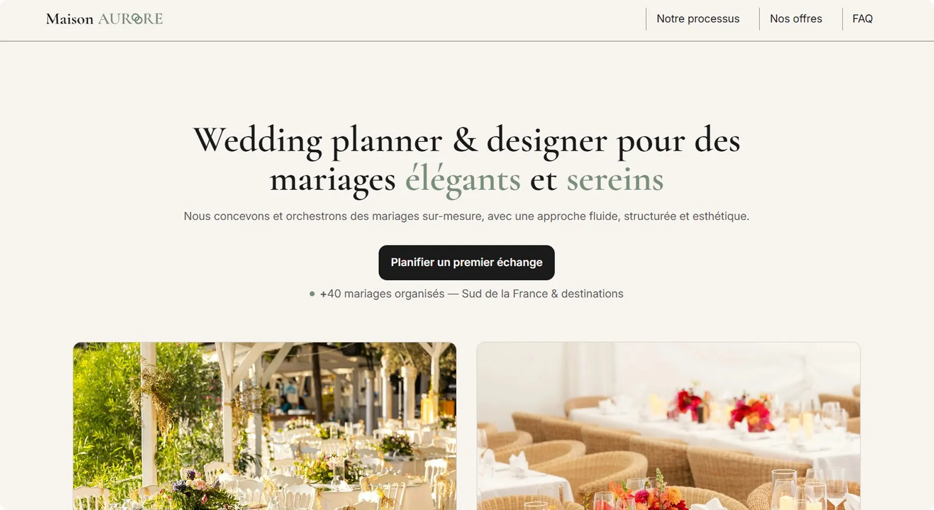 Image d'un exemple de création de site