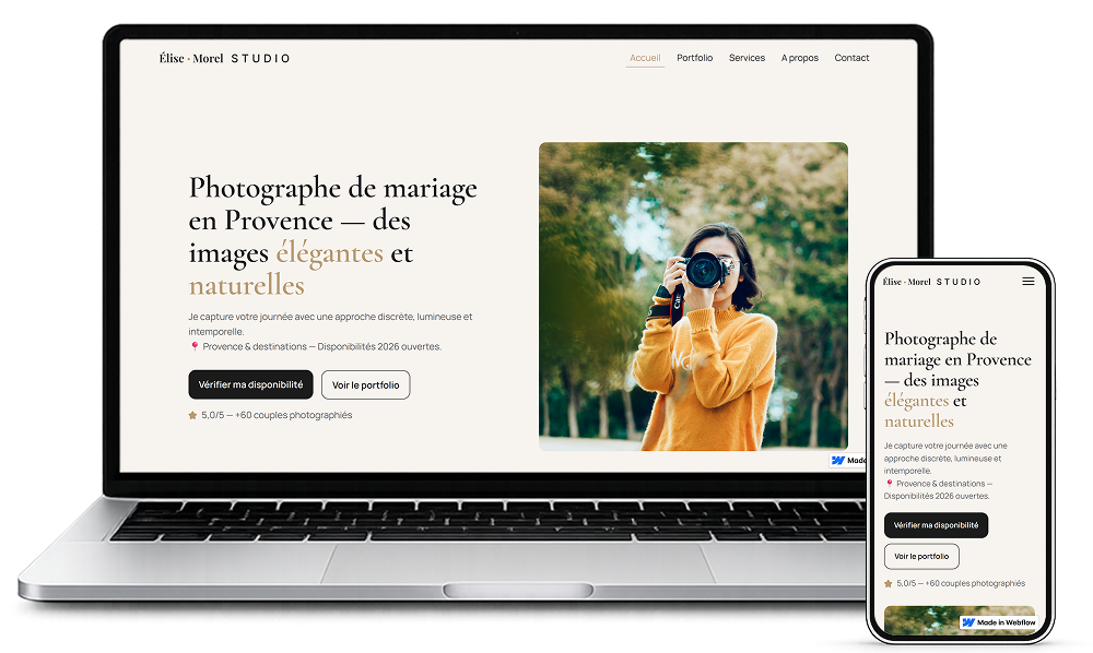 Image du site portfolio élise morel studio