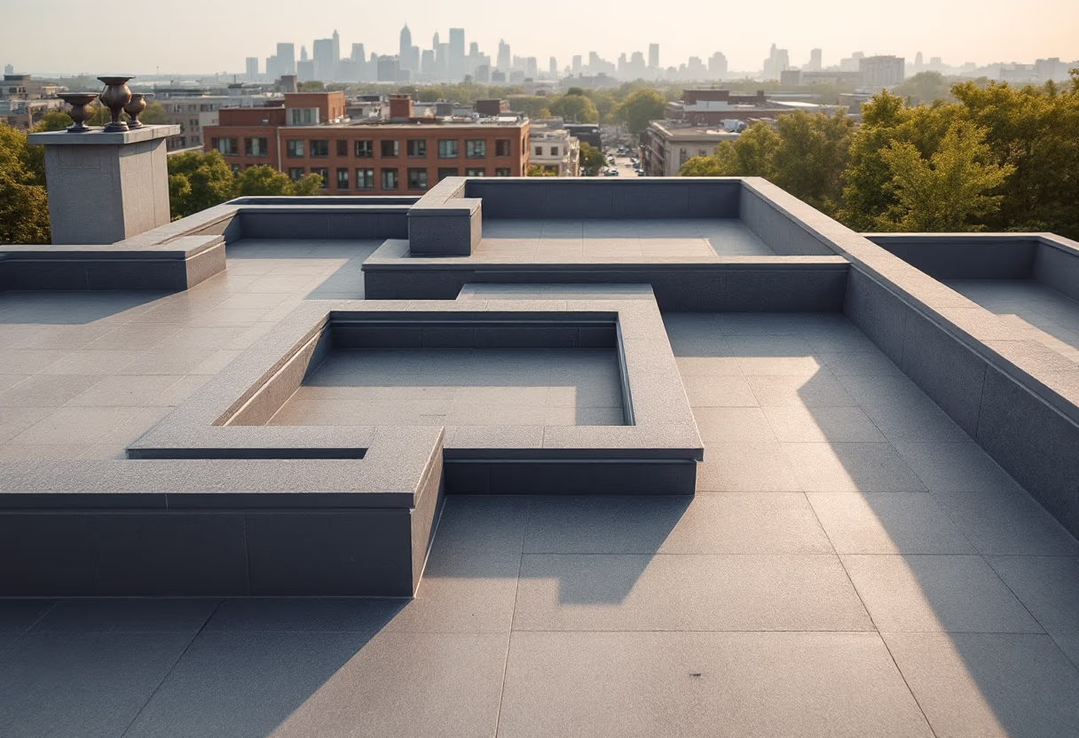 [background image] of rooftop with skyline (for a roofing contractor)
