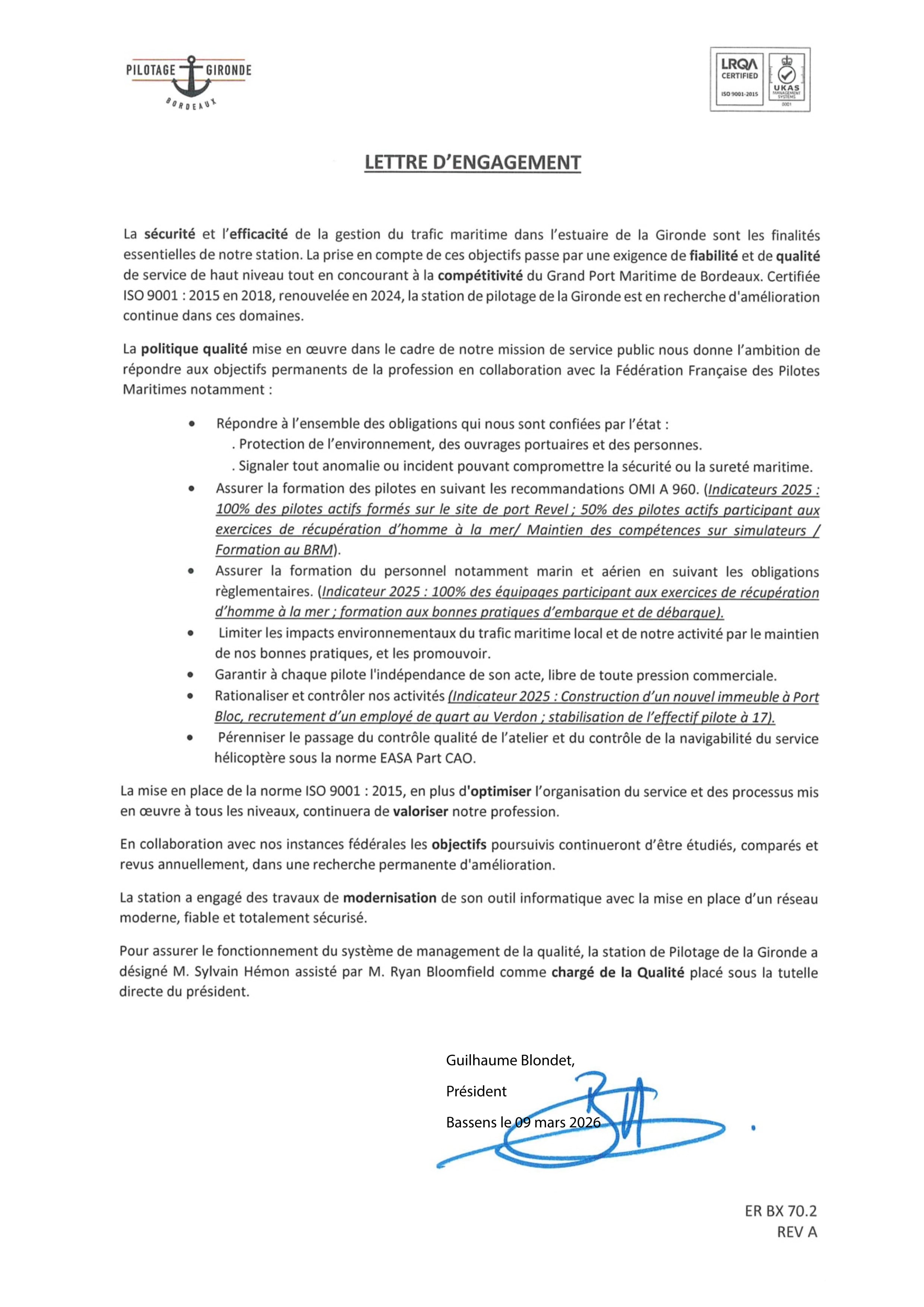 Letter of Commitment 2026