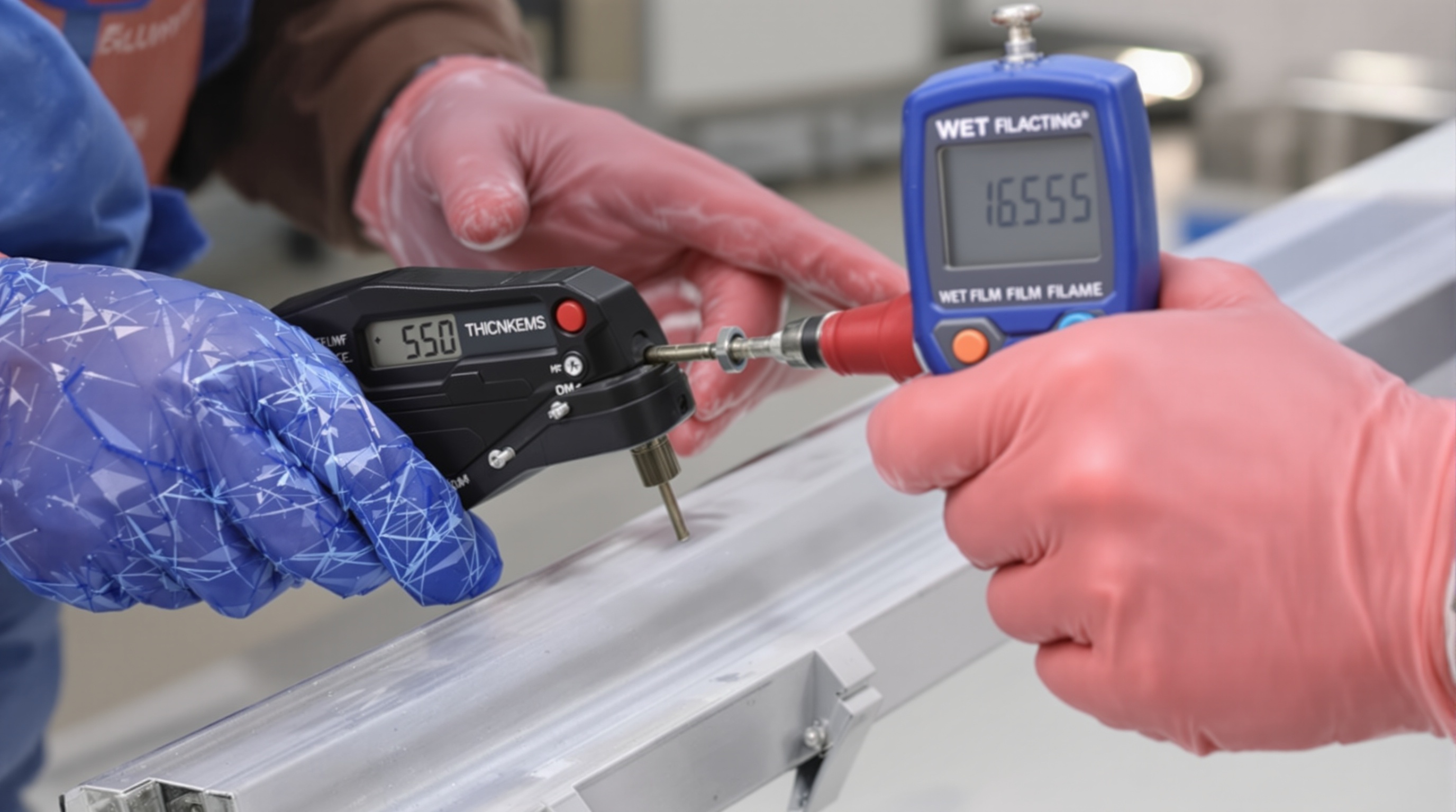 Wet film thickness check during polymer coating