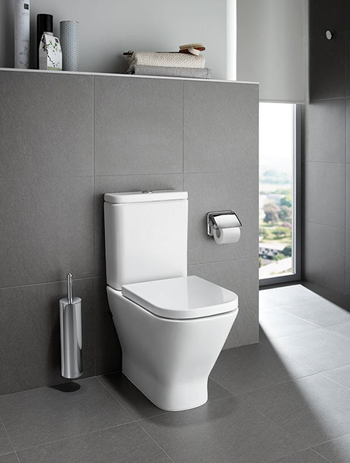 Floor mounted toilet with tank option