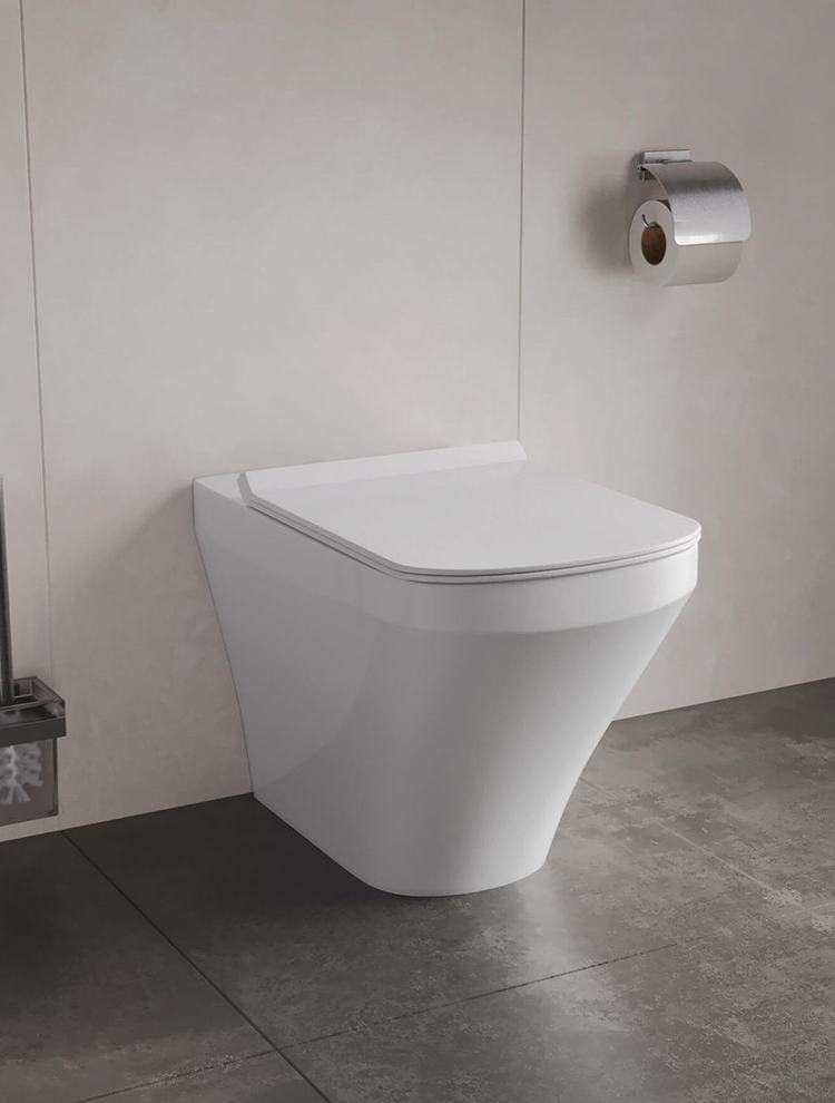 Floor mounted tankless toilet option
