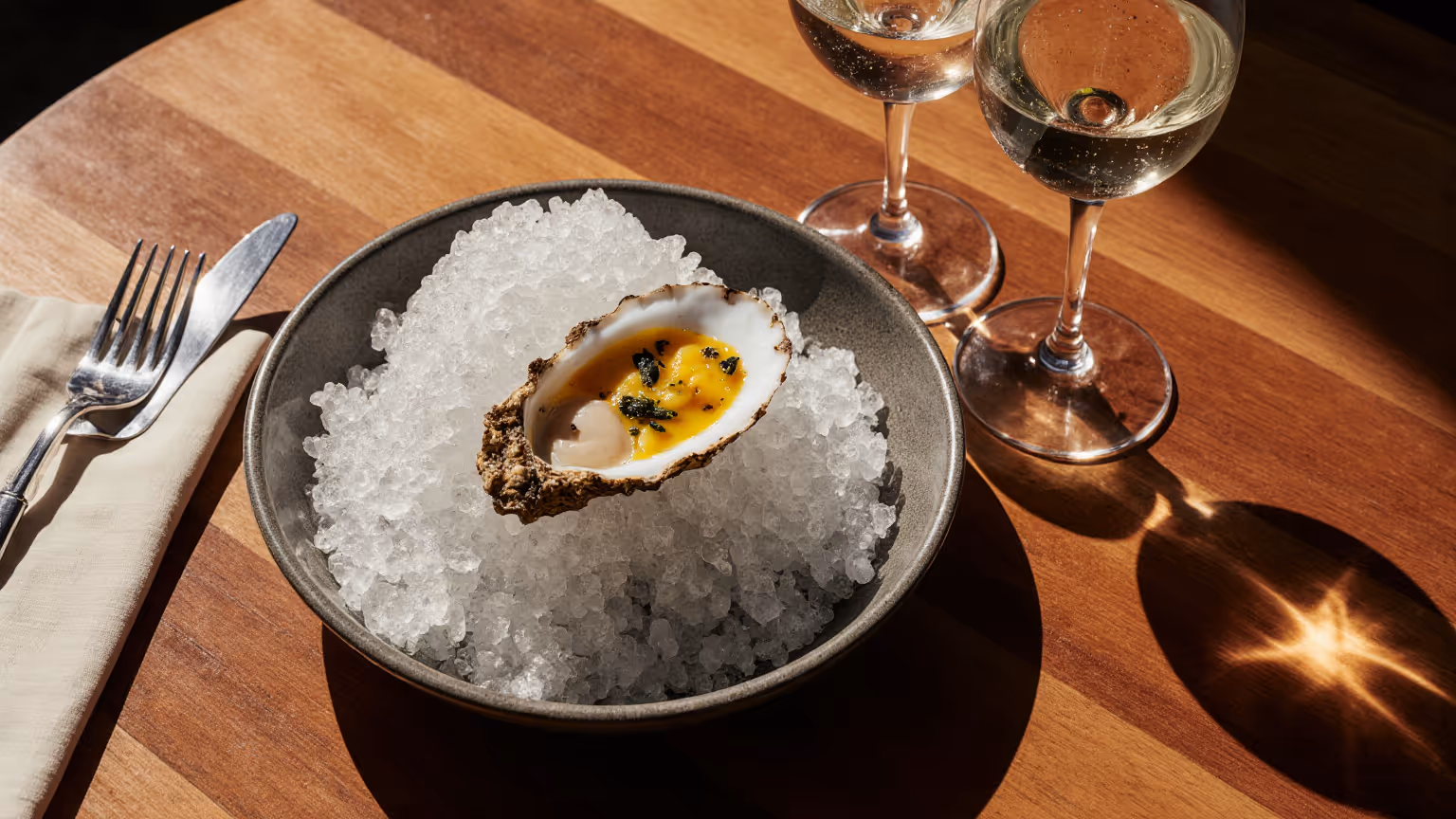 Marisco fresco del Mediterráneo sobre hielo, producto local de temporada