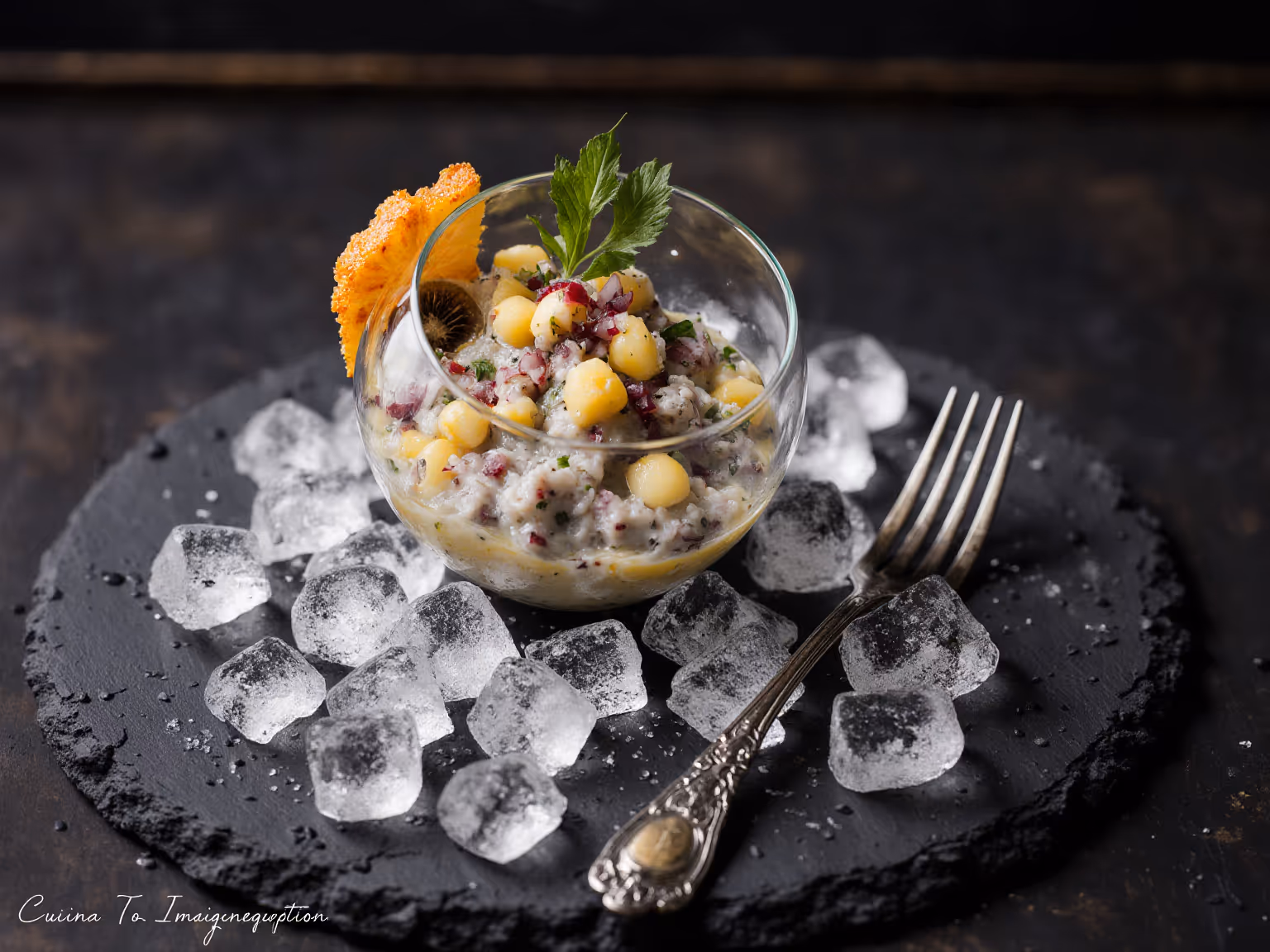 Ceviche marino del Menú Lucentum, producto del Mediterráneo con vanguardia sin límites