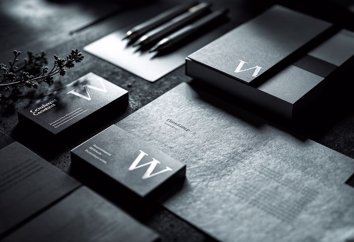 image of branding materials (for a graphic design studio)