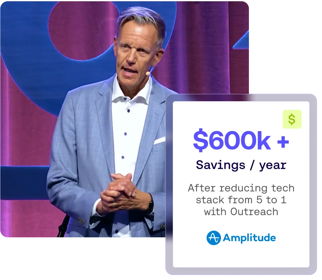 Amplitude saved $600k per year after reducing tech stack from 5 to 1 with Outreach.