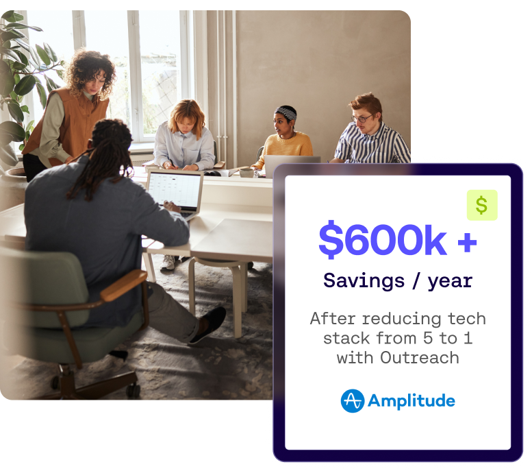 Amplitude saved $600k per year after reducing tech stack from 5 to 1 with Outreach.