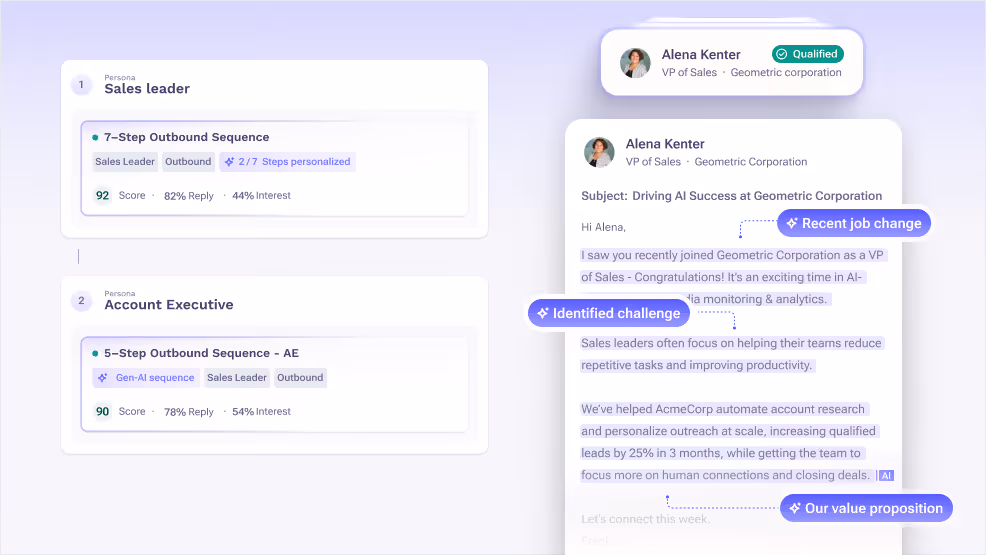 Outreach AI Revenue Agent product preview