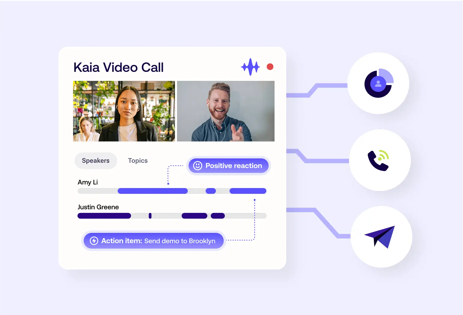 Outreach Kaia is conversation intelligence is built into a seller's workflow