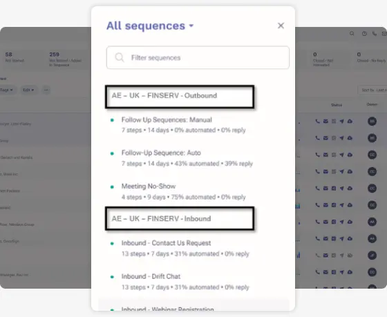 Outreach global sequences
