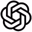 Stylized black and white geometric knot logo with interlocking shapes.