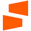 Abstract orange geometric shapes forming a stylized letter S logo.