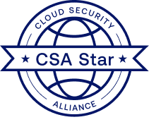 CSA Star badge with globe design and text 'Cloud Security Alliance' encircling it.