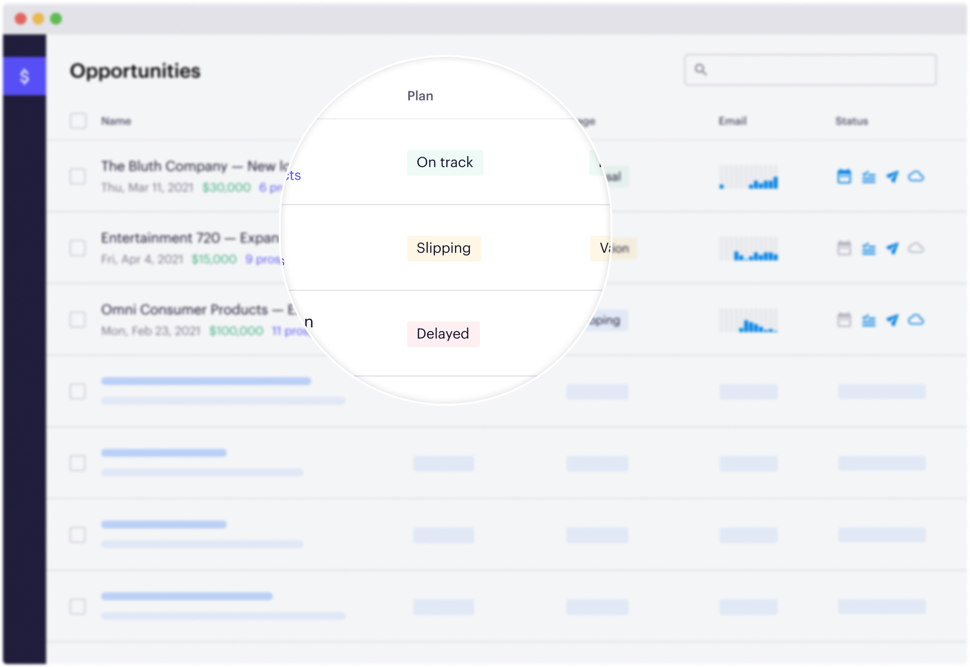 Screenshot of Success Plans being used by the Sisense sales team