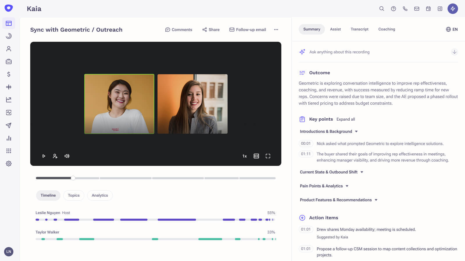 Keep reps focused on deals, not tasks with Outreach Conversation Intelligence