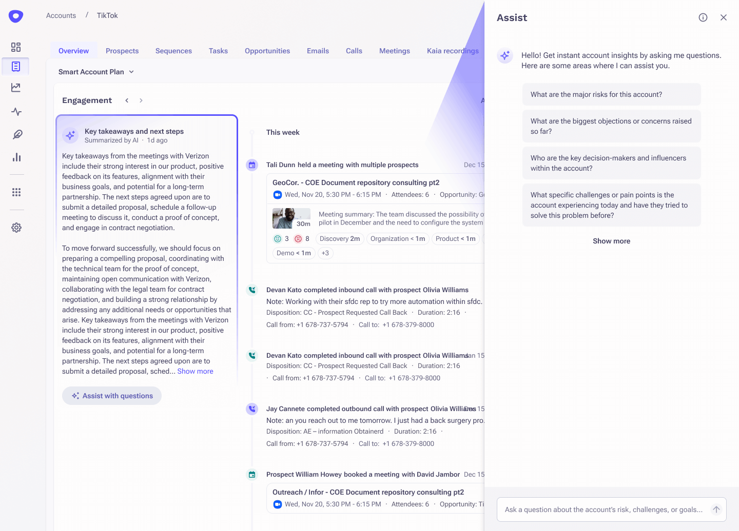 Outreach Smart Account Assist with instant AI account insights