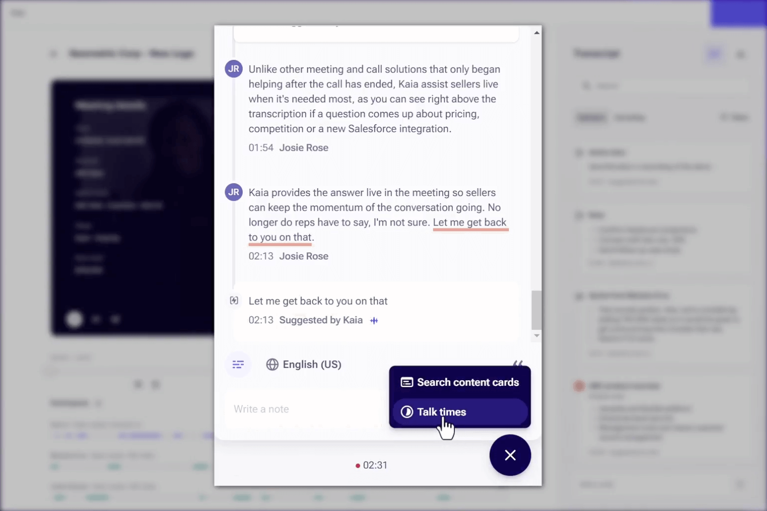 Outreach shows real-time guidance in every meeting