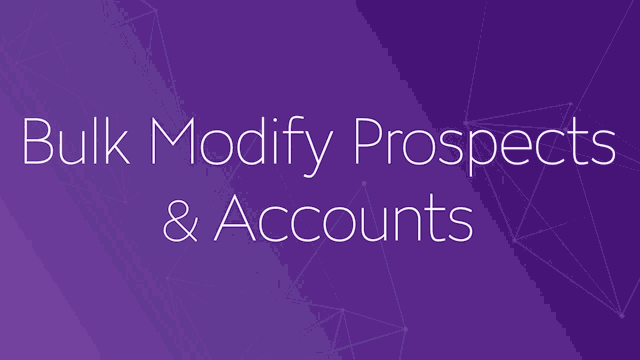 Bulk modify prospects