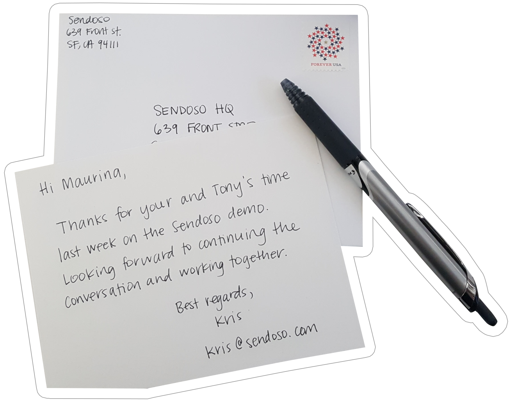 Sendoso handwritten notes