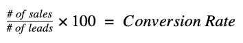 Conversaion rate formula
