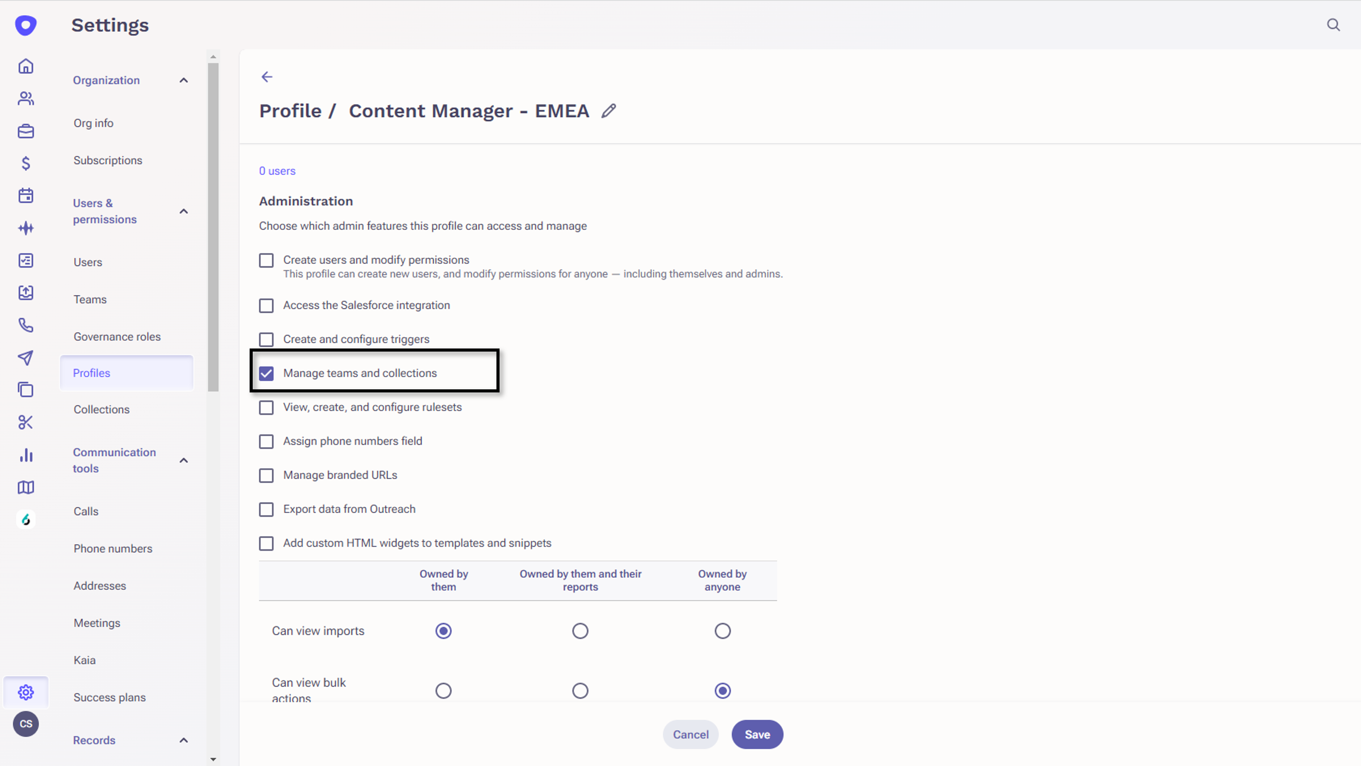Content Governance Admin Content Manager