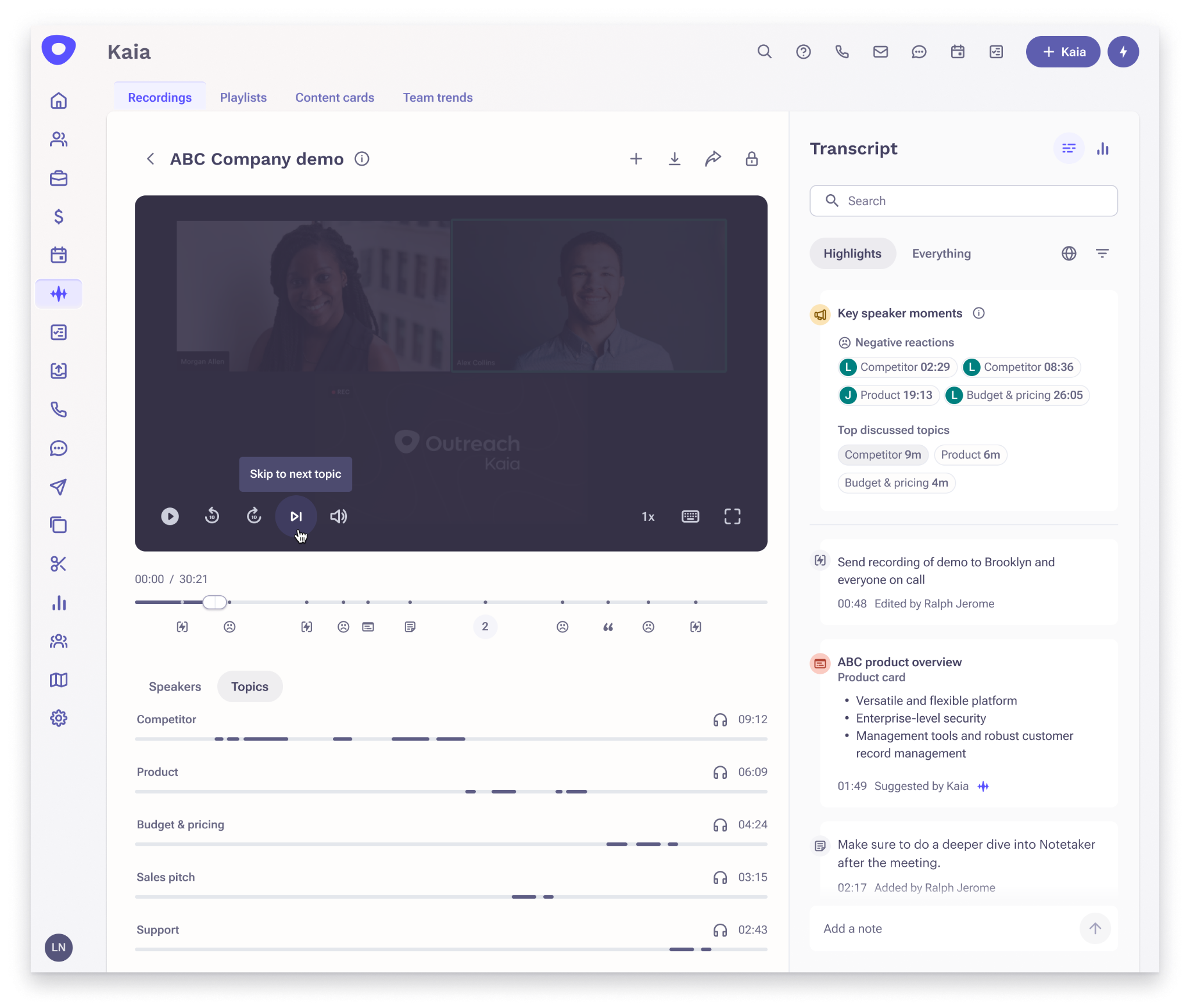 Kaia Topics and Reactions