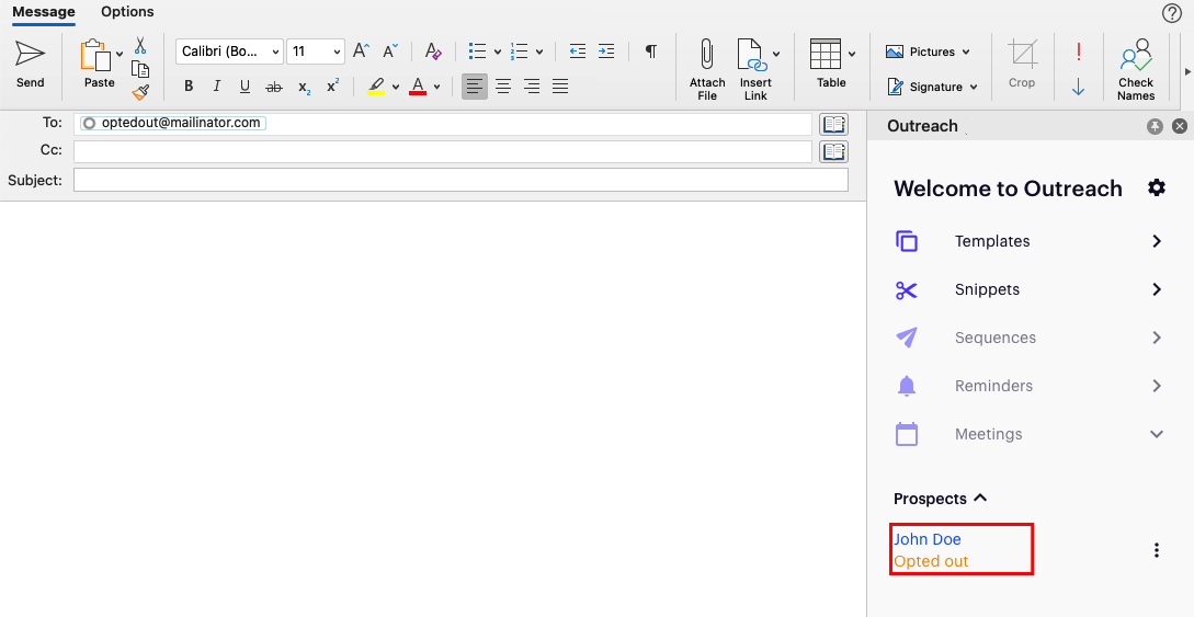 Outreach Outlook Add In