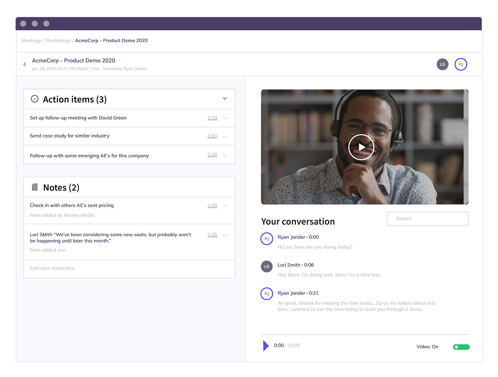 Kaia screenshot recording