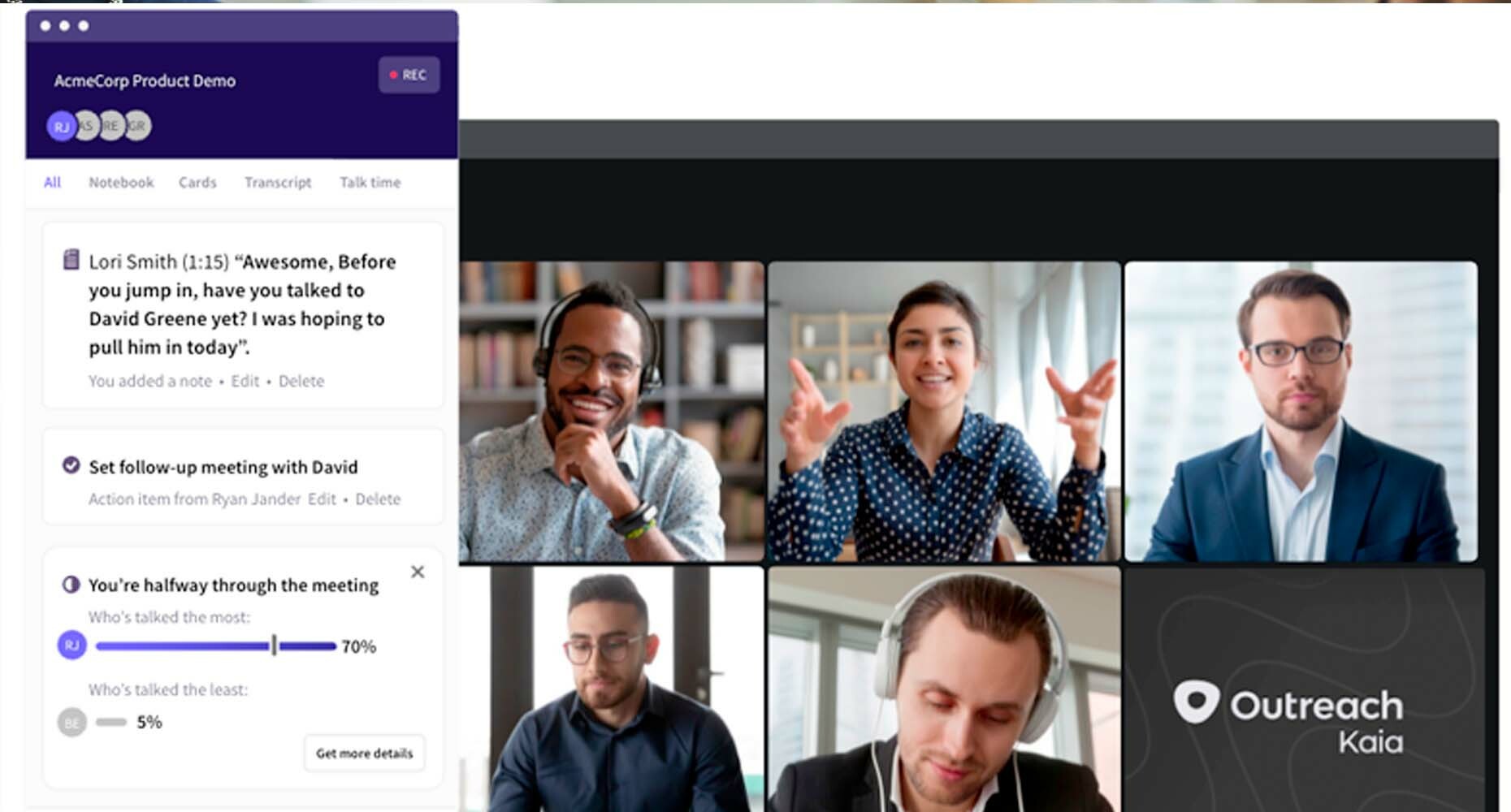 Increase rep efficiency with Kaia's real-time call analytics & more