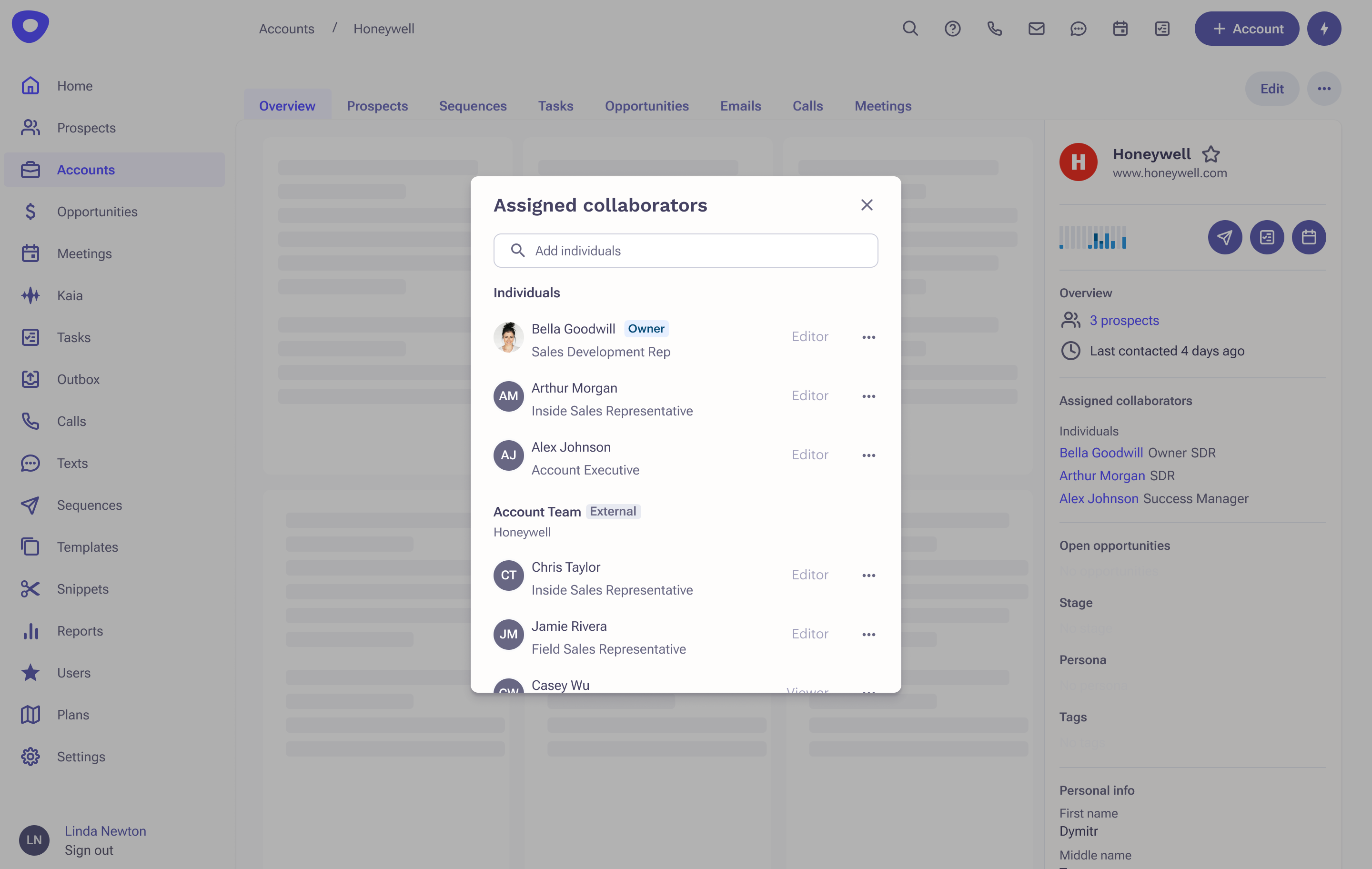 Account Teams End user
