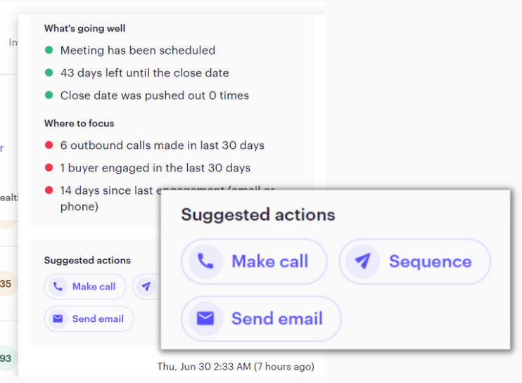 Suggested actions