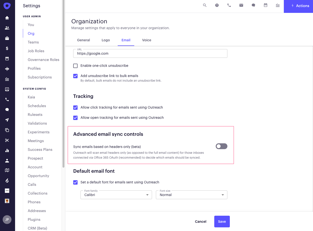 Header based sync