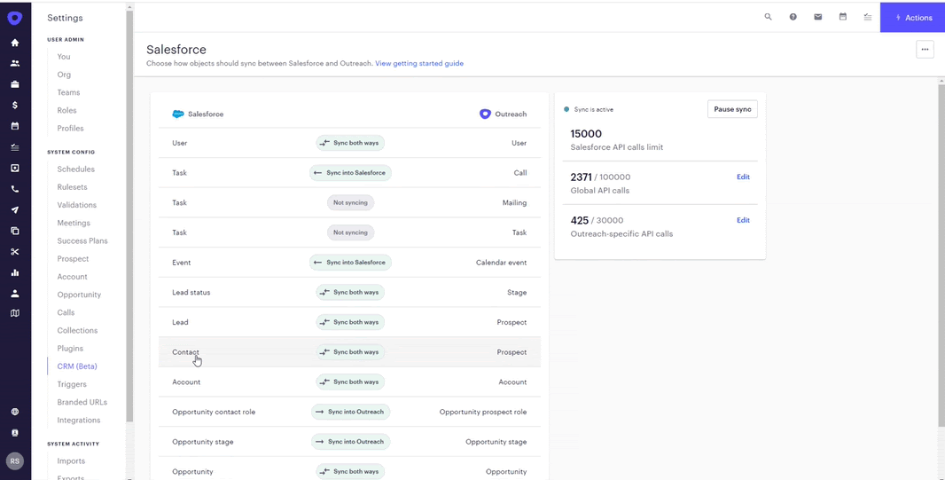 Enhanced crm sync