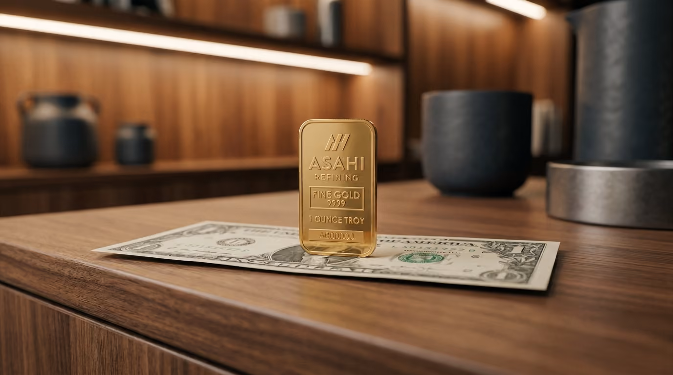 U.S. dollar and gold representing the gold standard