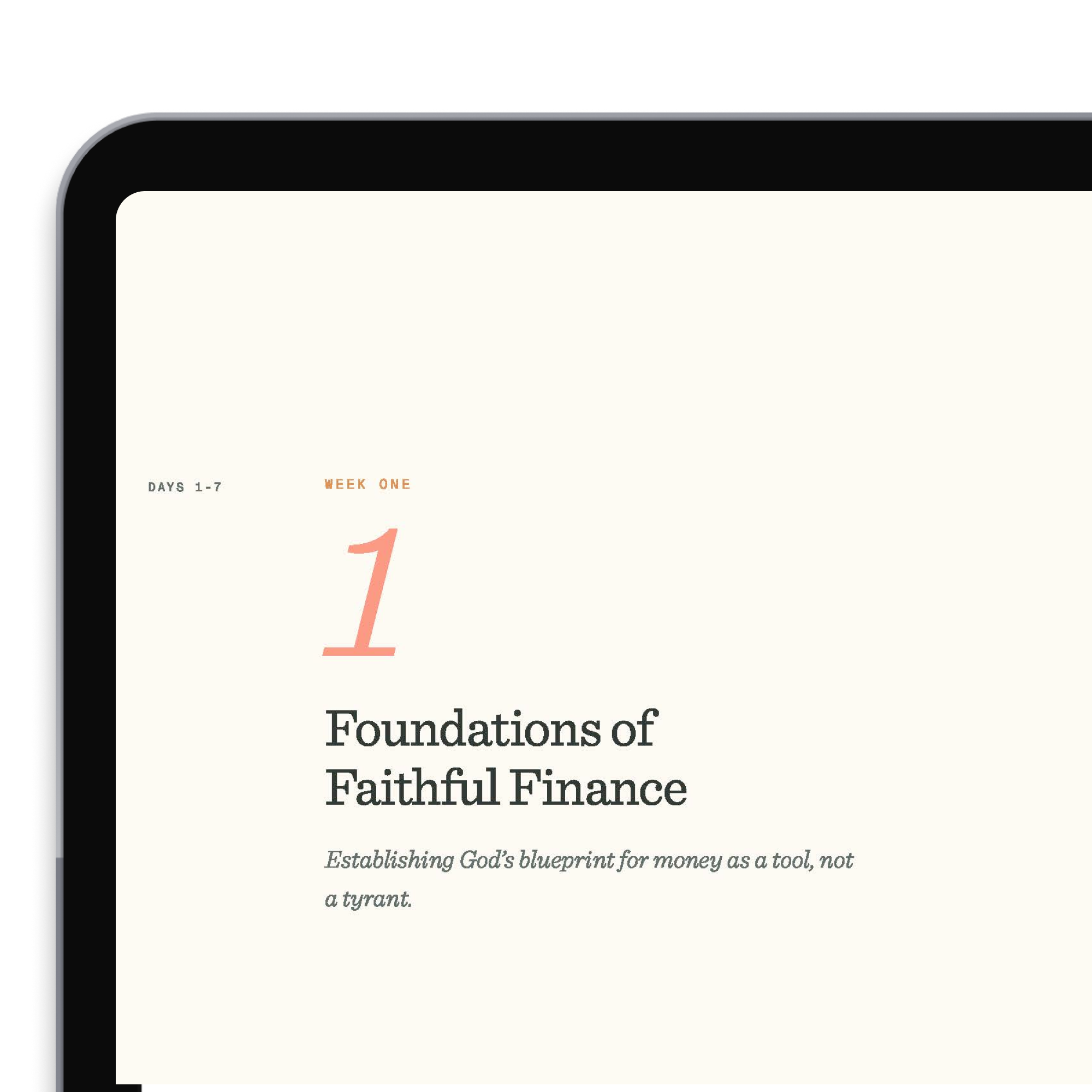 Week 1 opening page from Stewarding What Lasts