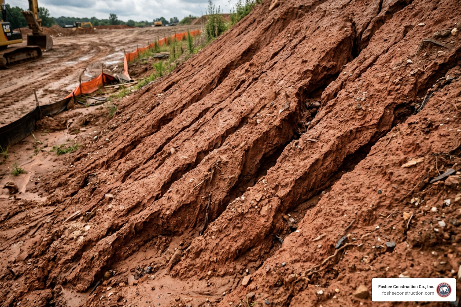 image of rill erosion on an unmanaged slope showing deep grooves cut into the earth by rainwater - erosion prevention