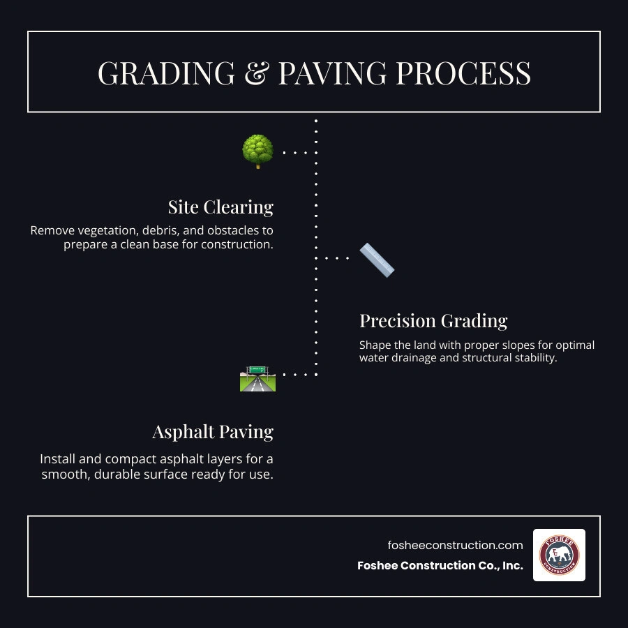 Step-by-step overview of the grading and paving process from site clearing to final surface - grading and paving companies