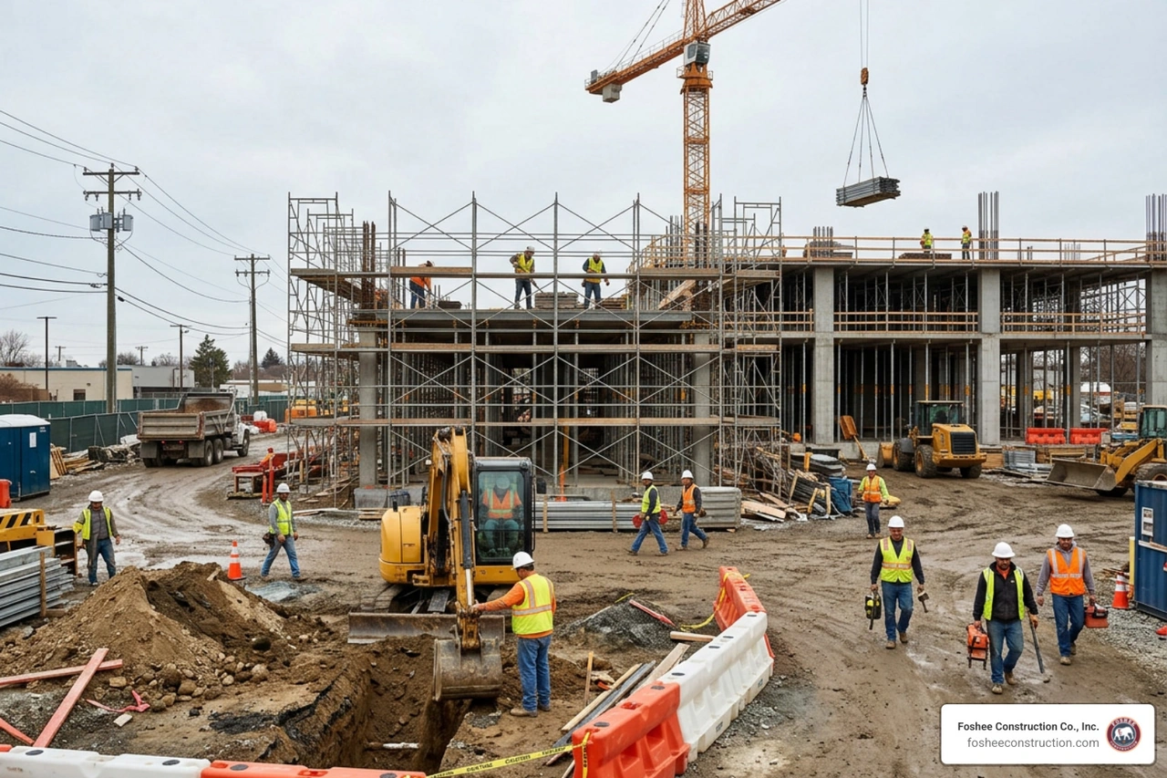 OSHA Fatal Four hazards on a construction site