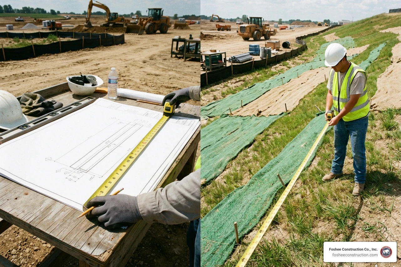 Comparing 2D plan view horizontal measurements against true 3D slope surface length