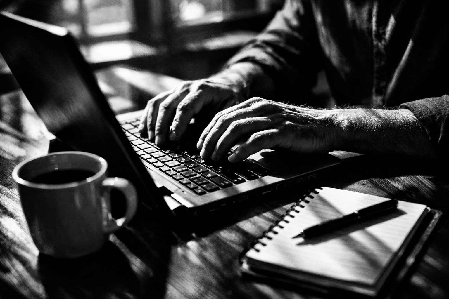Business owner setting up Google Business Profile on laptop