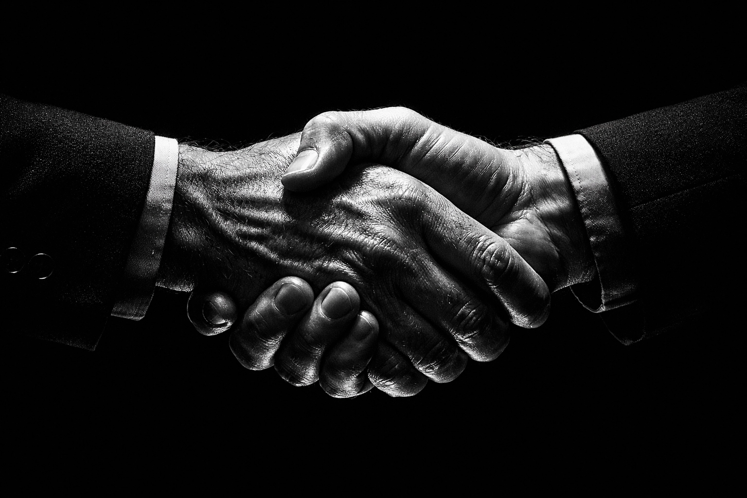 Professional handshake representing customer conversion and commitment in digital marketing