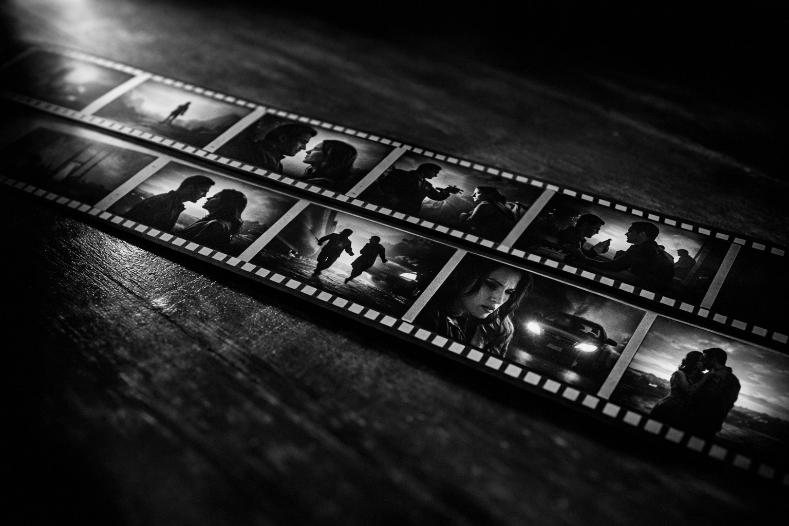 Film storyboard frames showing sequential storytelling structure for micro-documentary video content