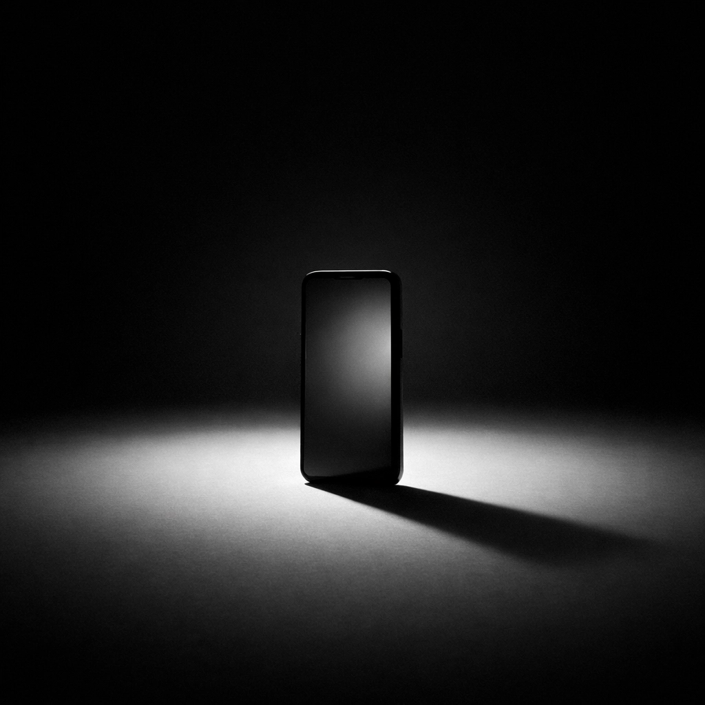 Single smartphone on desk representing simple tools needed for B2B content creation on TikTok