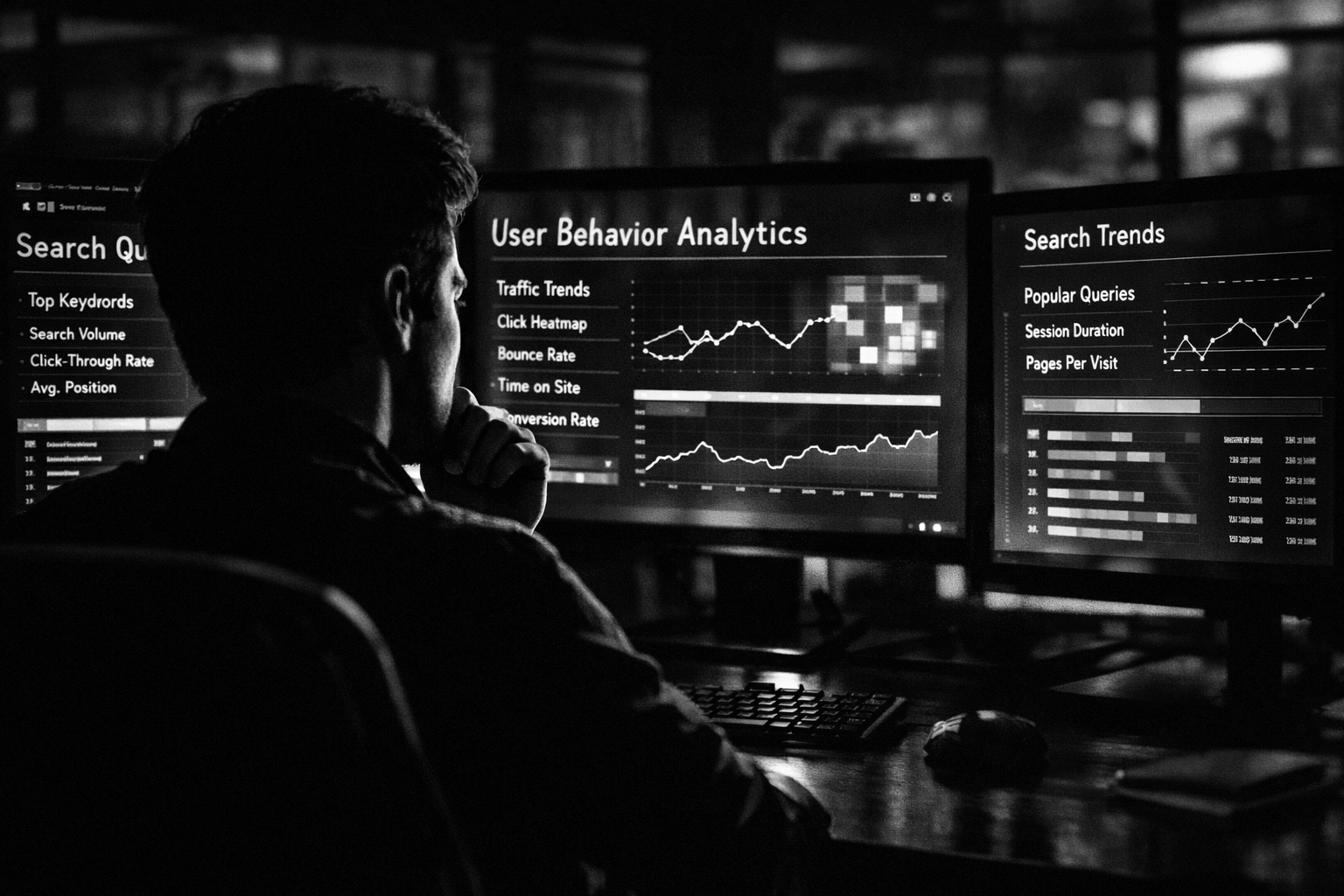 Marketer analyzing search intent data to optimize content for AI Overview citations