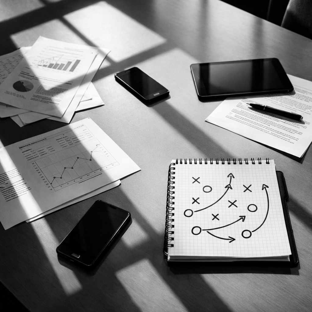 Strategic content planning session for building authoritative digital marketing presence