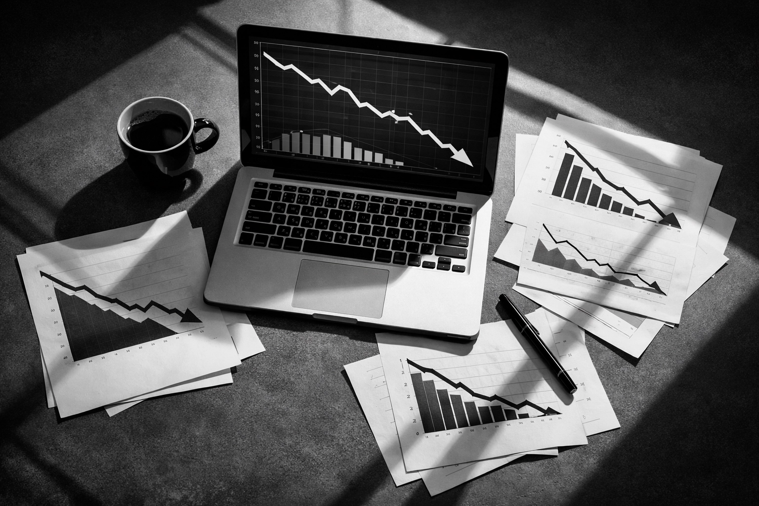 Declining website traffic analytics showing impact of AI Overviews on organic search results