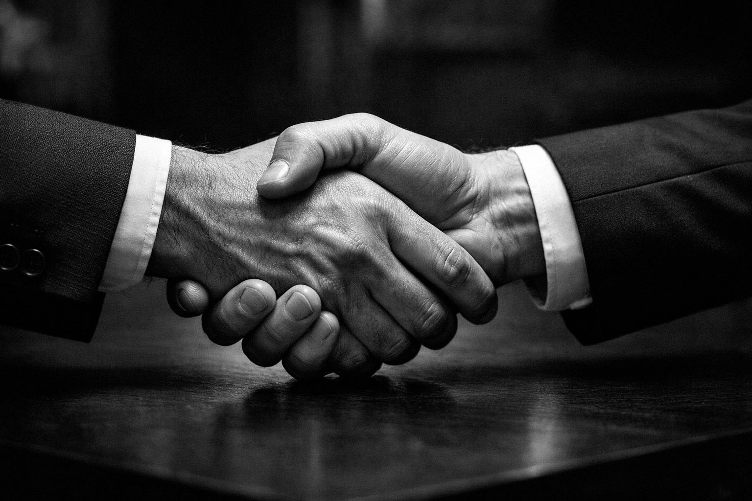 A professional handshake between business partners focusing on strategic digital marketing growth.